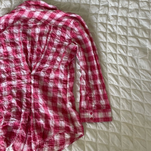 Sundance Pink Plaid Checkered Shirt - Picture 7 of 8